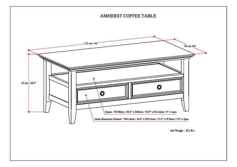 Amherst - Coffee Table - Hickory Brown