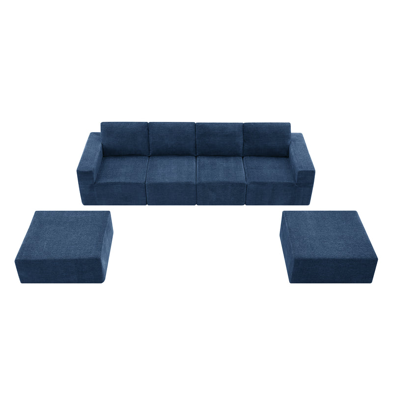 [VIDEO provided][New]110*72" Modular U Shaped Sectional Sofa,Luxury Chenille Floor Couch Set,Upholstered Indoor Furniture,Foam-Filled Sleeper Sofa Bed for Living Room,Bedroom,Free Combination,3 Colors