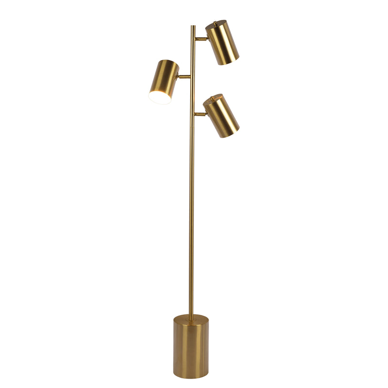 Harmony - Floor Lamp With Rotary Switch Triple Spots Block Base - Gold