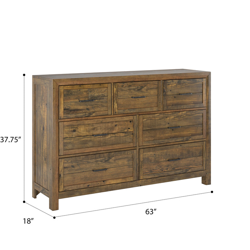 Lisque - 7 Drawer Dresser - Brown