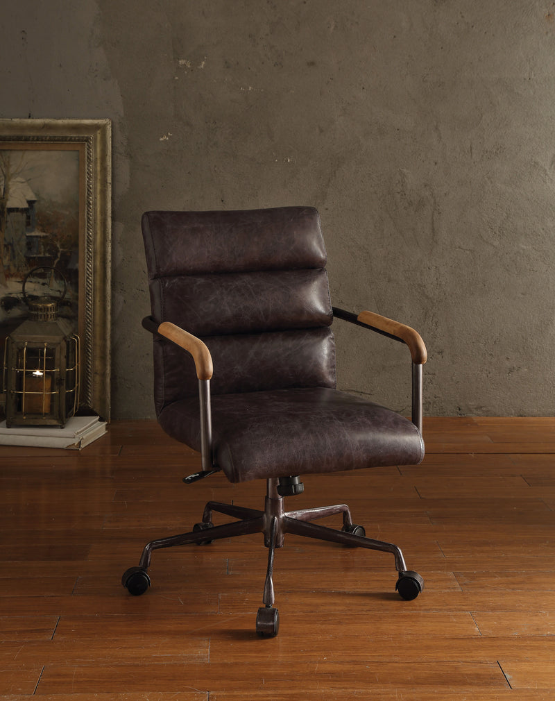 Harith - Retro Top Grain Leather Office Chair