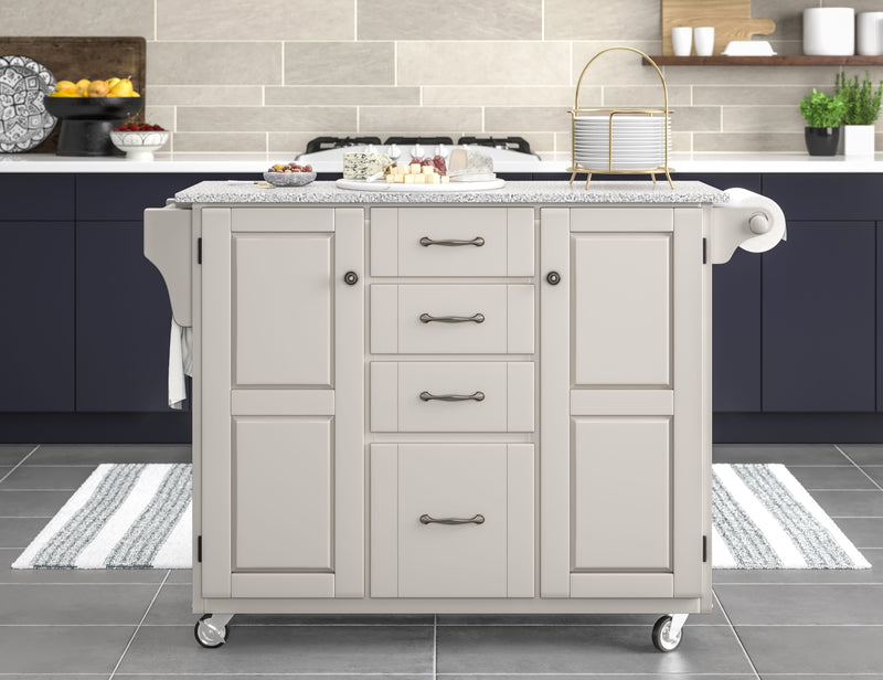 Create-A-Cart - Kitchen Cart - Pepper Granite Top