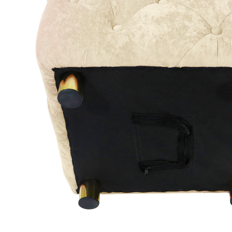 Modern Velvet Upholstered Ottoman, Exquisite Small End Table, Soft Foot Stool, Dressing Makeup Chair, Comfortable Seat For Living Room, Bedroom, Entrance