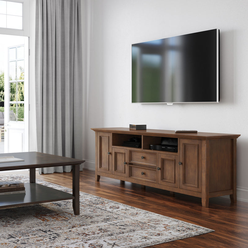 Amherst - Wide TV Media Stand - Rustic Natural Aged Brown