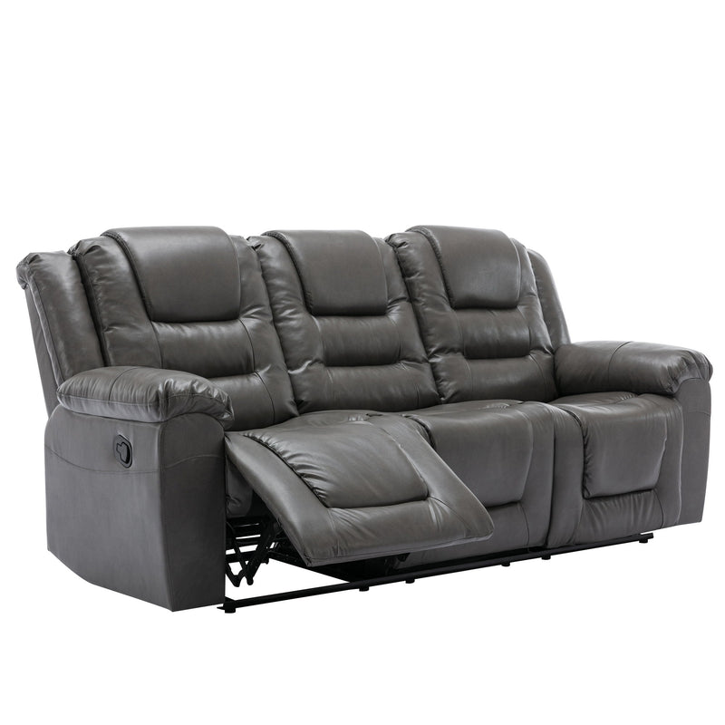 Home Theater Recliner Set Manual Recliner Chair With Wide Armrest, Two Built-In Cup Holders For Living Room