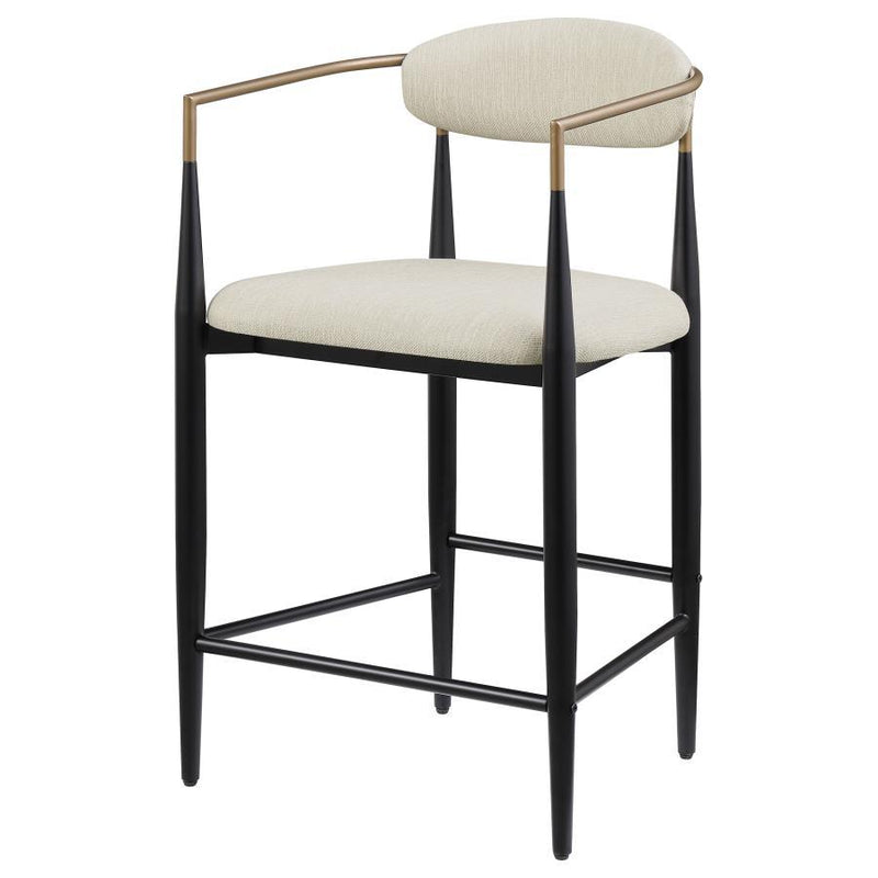 Tina - Metal Counter Height Bar Stool With Upholstered Back And Seat (Set of 2)