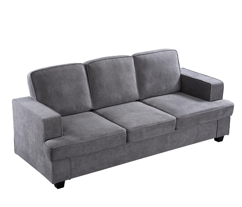 Modern Sofa, Comfortable 3 Seater Couch With Deep Seating, Loose Back Cushions, Wide Arms