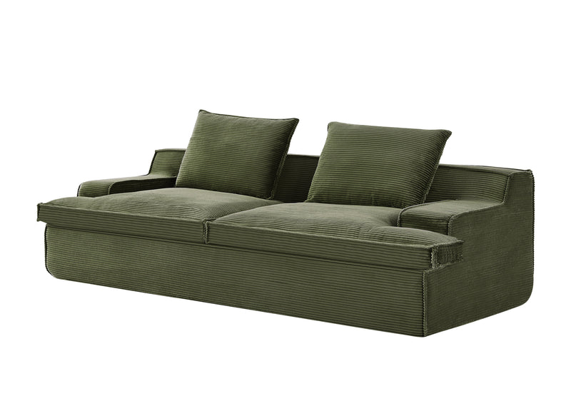 Nimbus - Oversized Full Foam 4 Seater Couch For Living Room Upholstered In Soft Corduroy, Wide Armrests