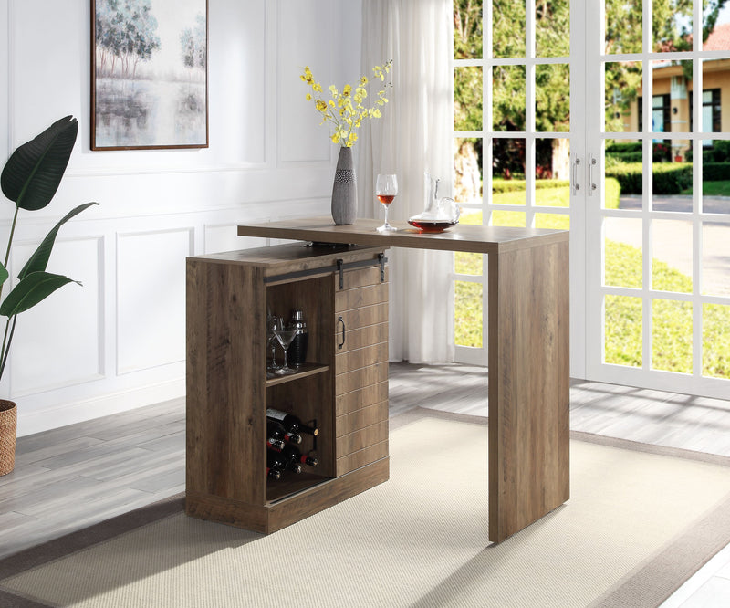 Quillon - Bar Table - Rustic Oak Finish