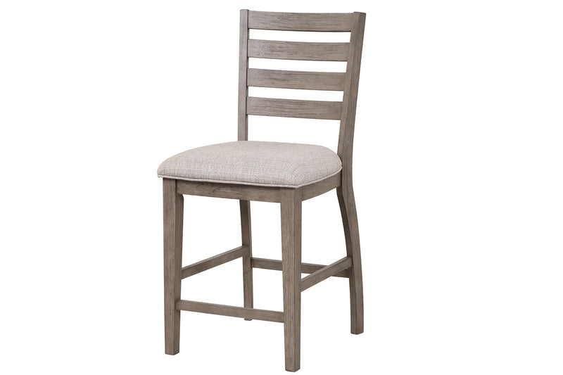 Counter Side Dining Stool With Ladder Back (Set of 2) - Gray