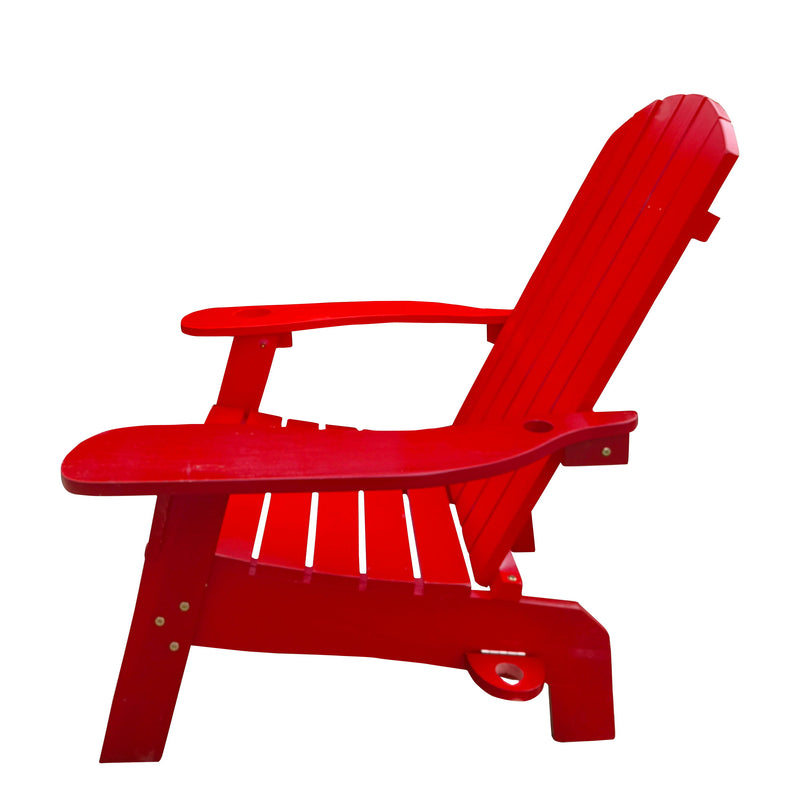 Outdoor Or Indoor Wood Adirondack Chair With An Hole To Hold Umbrella, On The Arm