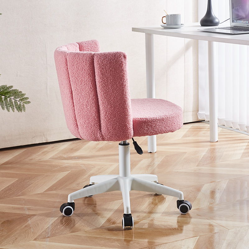 Home Office Chair, Fluffy Fuzzy Comfortable Makeup Vanity Chair, Swivel Desk Chair Height Adjustable Dressing Chair For Bedroom