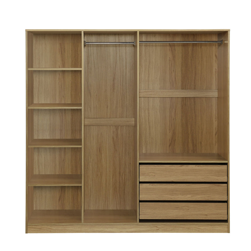 Doorless Storage Wardrobe For Dedroom With Shelves And 3 Drawers