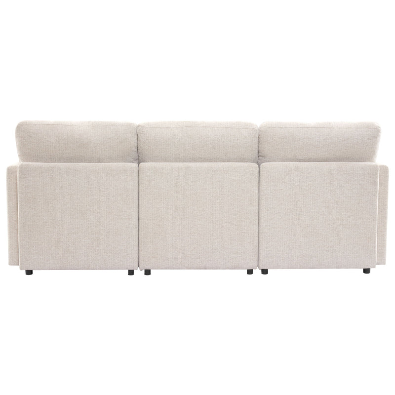 Sectional Sofa Modular Sofa U - Shaped Sofa Couch Sofa Bed L - Shaped Sofa With A Movable Ottoman And Two USB Ports For Living Room