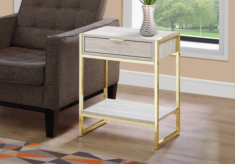 Accent Side Table, Storage Drawer, Spacious Tabletop