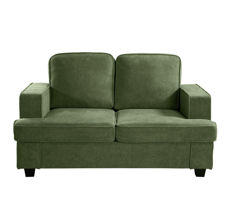 Modern Loveseat, Comfortable 2 Seater Couch With Deep Seating, Loose Back Cushions, Wide Arms