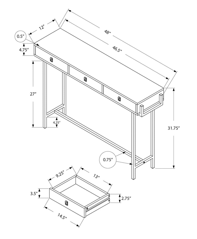 Accent Console Table For Entryway, Storage Drawer, Contemporary & Modern