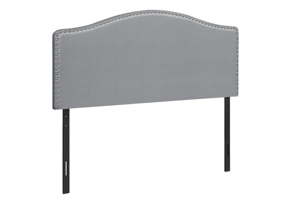 Queen Size, Bed Headboard Only, Upholstered, Transitional - Gray