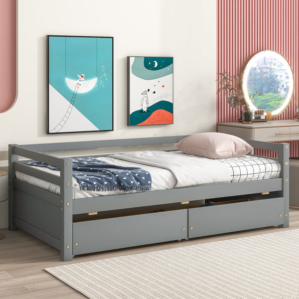 Daybed with two Storage Drawers ,Grey(Old SKU:W50450914)