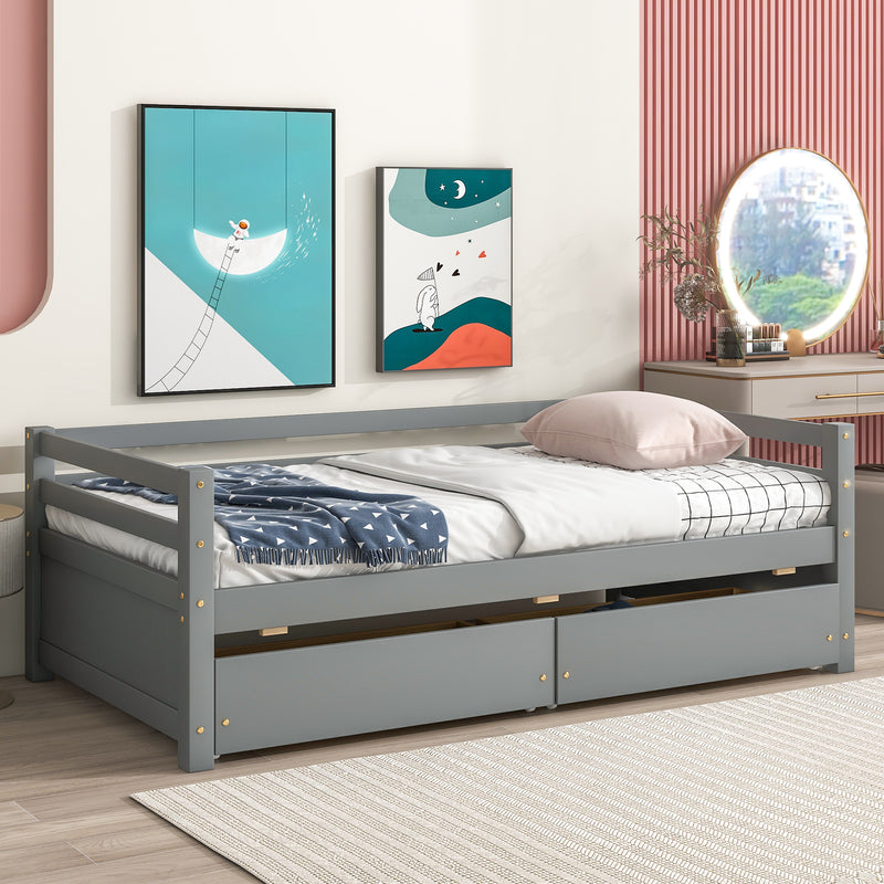 Daybed with two Storage Drawers ,Grey(Old SKU:W50450914)