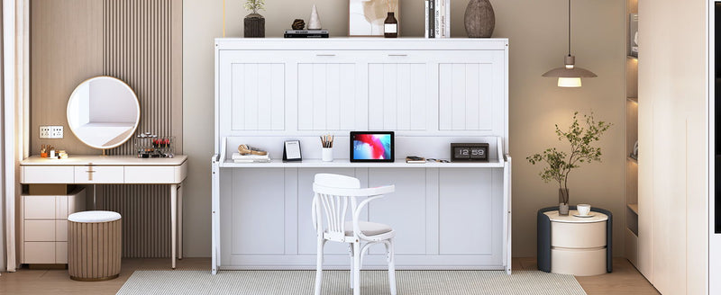 Murphy Bed With Hydraulic Lift & Desk Design