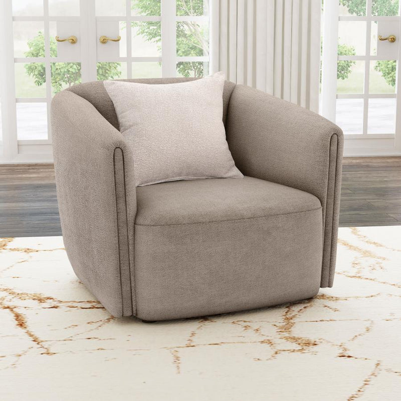 Townsend - Chenille Upholstered Rolled Arm Chair - Latte