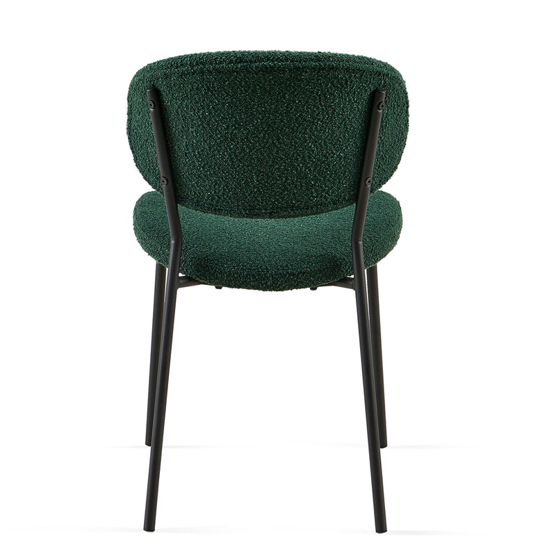 Boucle Dining Chairs, Dining Chairs With Metal Legs For Dining Room, Kitchen, Living Room