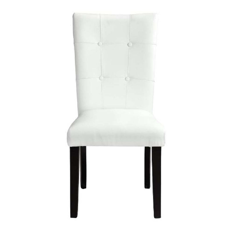 Hussein - Side Chair (Set of 2) - White PU & Black Finish