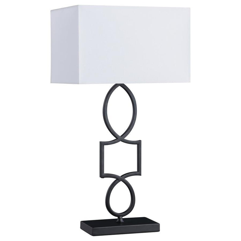 Leorio - Rectangular Shade Metal Table Lamp - Black - Atlantic Fine Furniture Inc