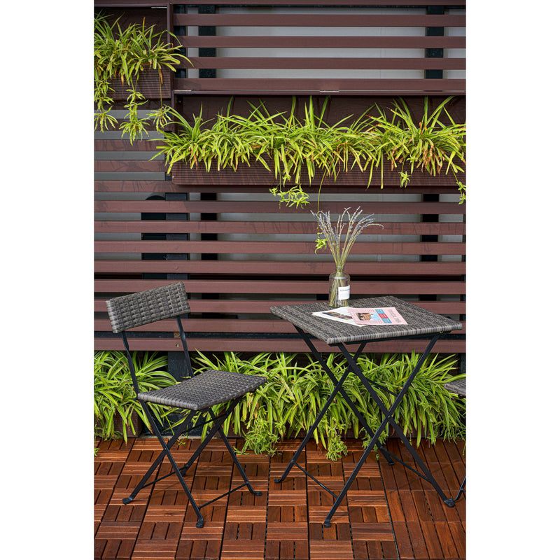 Interlocking Deck Tiles Checker Pattern, Square Acacia Hardwood Outdoor Flooring For Patio, Bancony, Pool Side