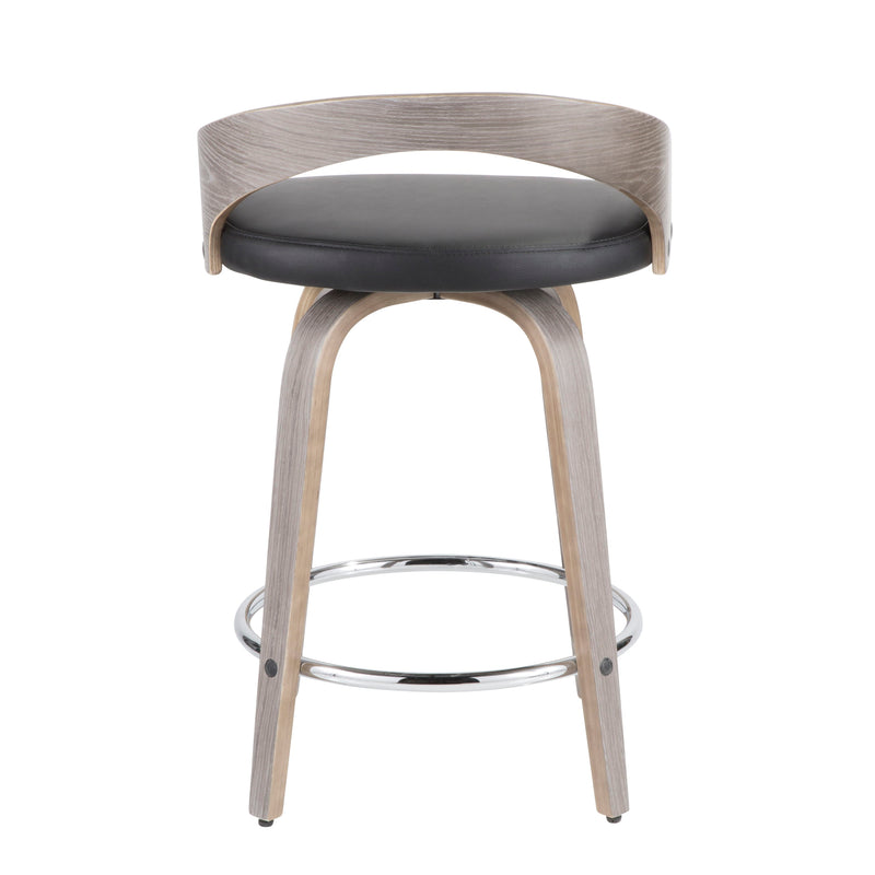 Grotto - Contemporary Fixed Height Counter Stool & Swivel With Round Footrest (Set of 2)