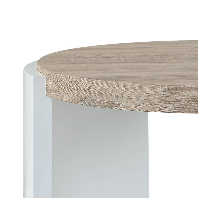 Zoma - End Table - Oak & White High