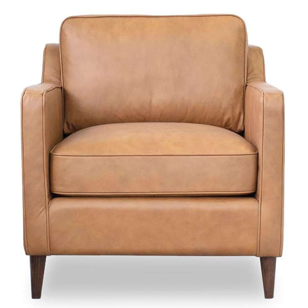 Cooper - Leather Lounge Chair - Light Tan / Tan