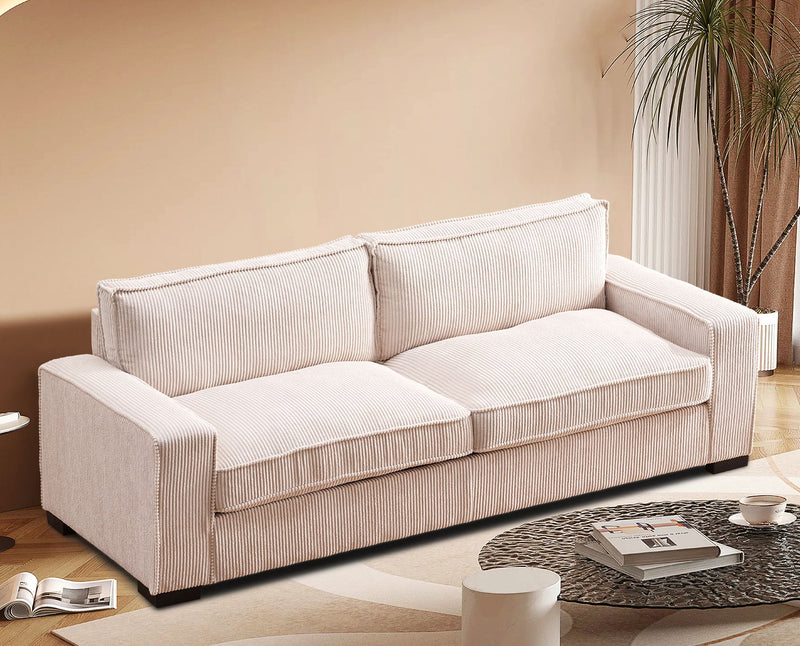 Luxe - Corduroy Sofa With Sleek Design, Spacious And Comfortable 3 Seater Couch