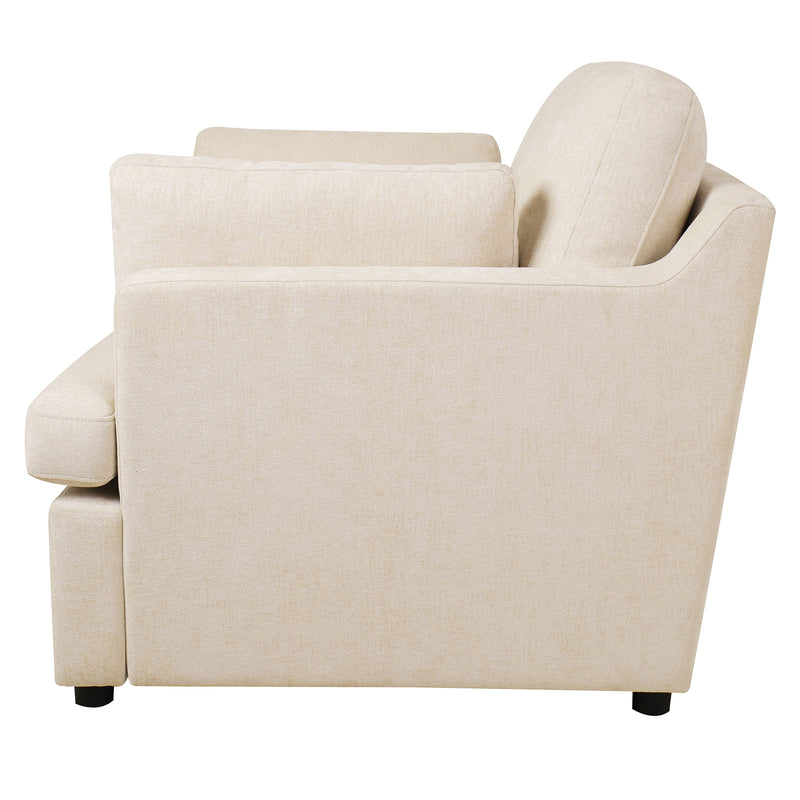 Oversized Accent Chair Comfortable Armrest Cushions, Versatile Neutral Style, Elegant Design, Durable Frame