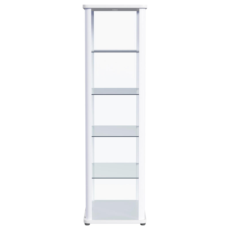 Aero - 5-Shelf Display Curio Cabinet With Led Lighting