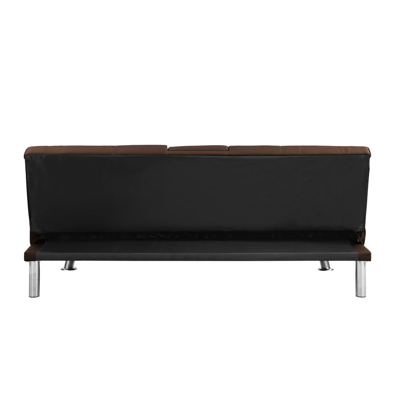 Futon Sofa Bed With Armrest Two Holders