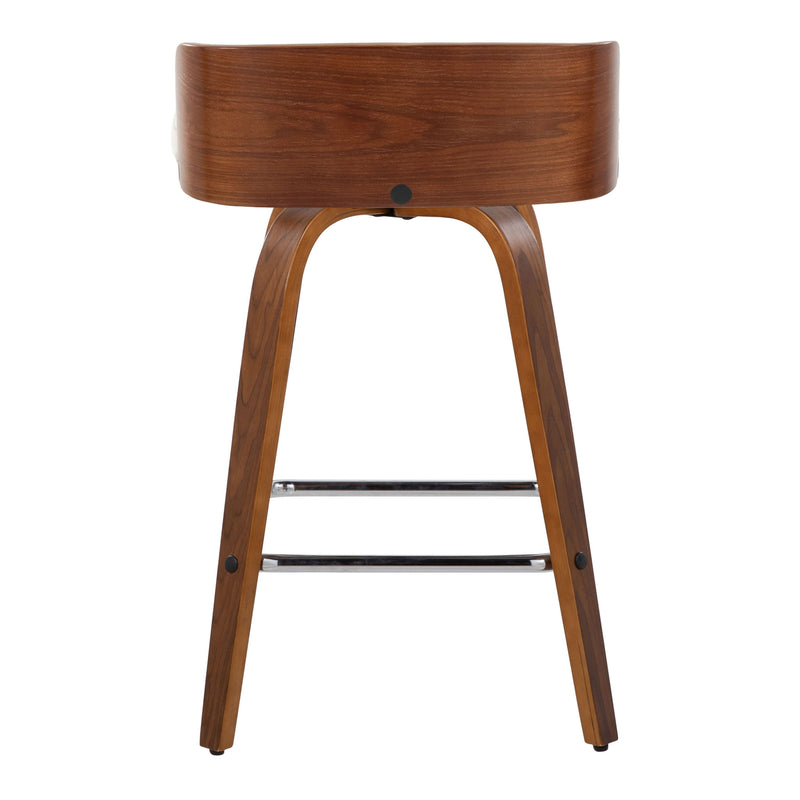 Maya - Mid Century Modern Fixed Height Counter Stool & Swivel With Square Footrest (Set of 2)