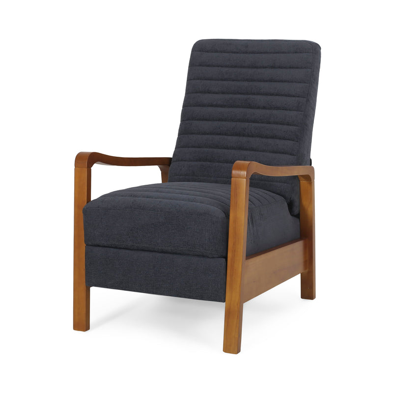 Fabric Wood Hand Manual Club Recliner