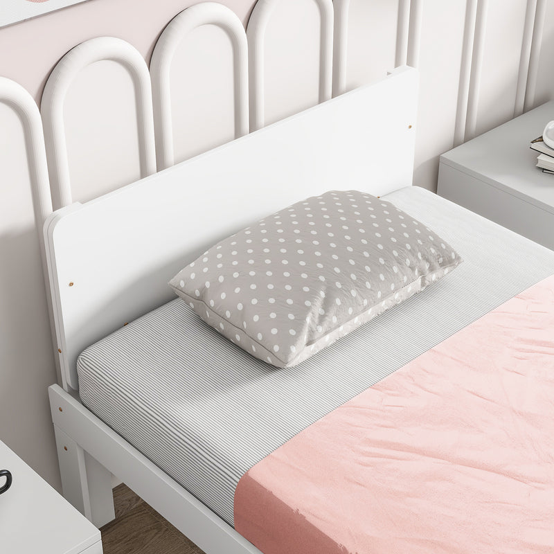 Twin Bed with Footboard Bench ,White