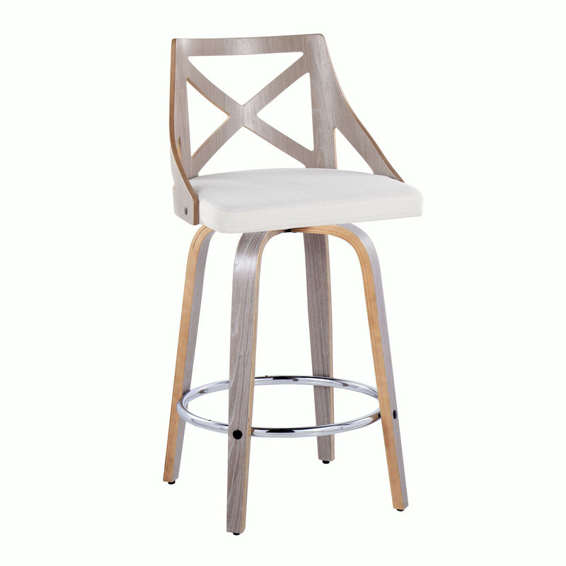 Charlotte - Farmhouse Fixed Height Counter Stool With Round Footrest (Set of 2)