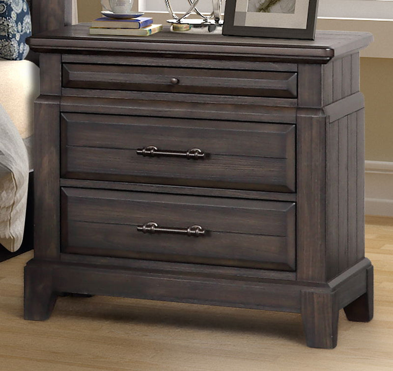 2 Drawer Nightstand Elegant Design - Mahogany