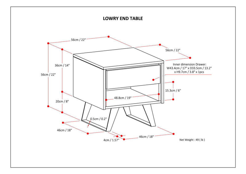 Lowry - End Table - Natural