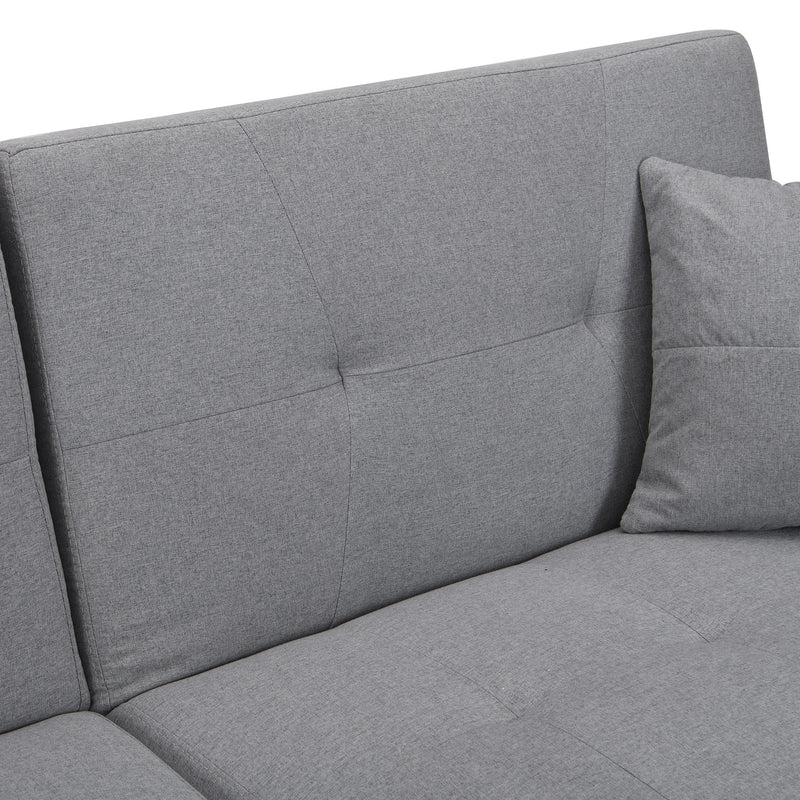 Folding Ottoman Sofa Bed With Stereo - Gray Fabric