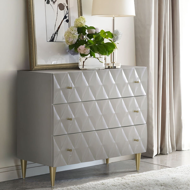 Anson - Console Cabinet - Silver / Champagne