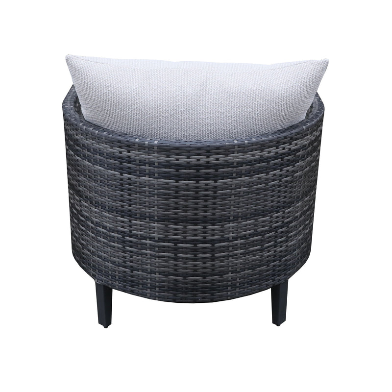 Premium Outdoor Wicker Gabardine Club Chair With Cushion (Set of 2) - White / Dark Gray