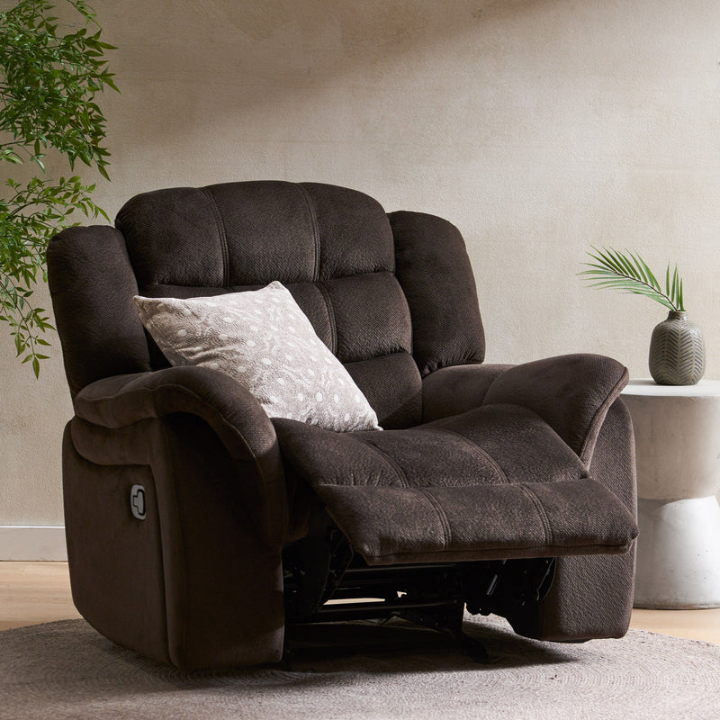 Classic Design, Plush Fabric, Glider Recliner