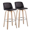 Toriano - Contemporary Fixed Height Barstool With Swivel & Round Footrest (Set of 2)