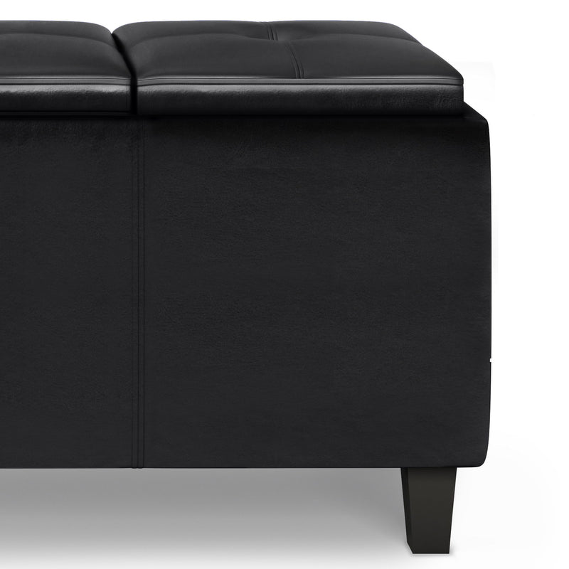 Avalon - Tray Storage Ottoman With Lift Up Lids - Midnight Black