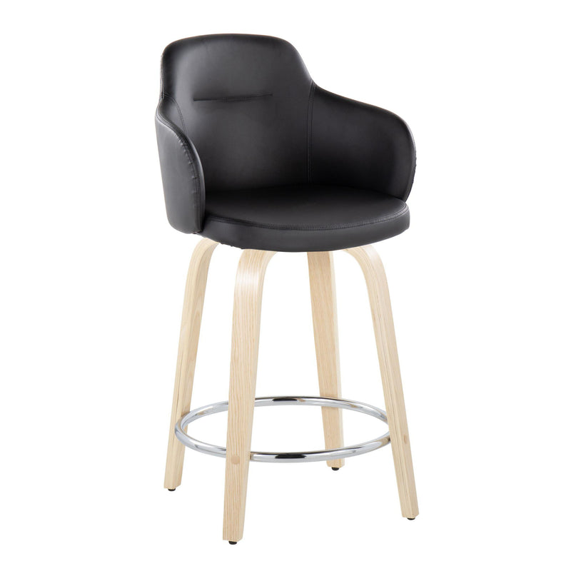 Boyne - Contemporary Fixed Height Counter Stool & Swivel With Round Footrest (Set of 2)